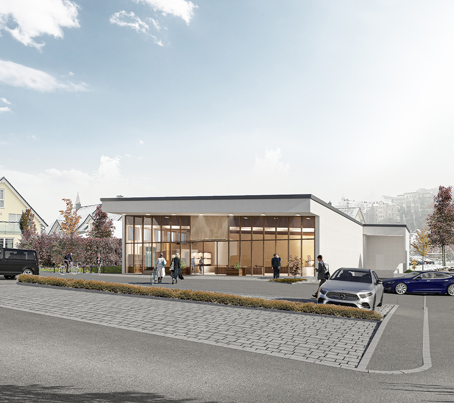 neubau supermarkt hechingen – nachhaltige architektur visualisierung eines modernen supermarkts